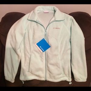 Columbia Fleece Jacket Light Green Sweater